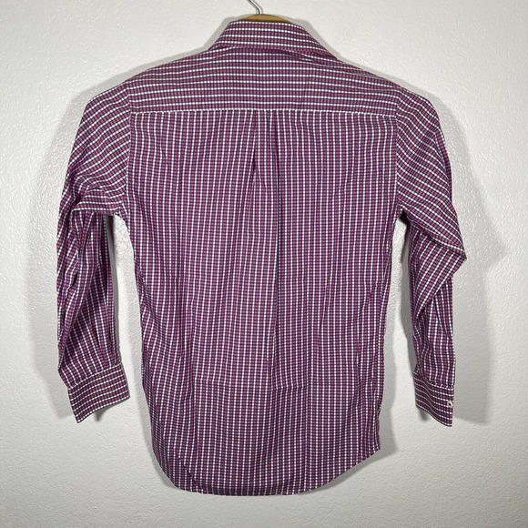 Peter Millar Button Shirt Mens Medium Button Down Long Sleeve Plaid Purple Red - Picture 3 of 7